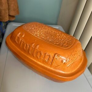 Vintage Brottopf Bread Pan Box Lidded Bowl Ceramic
